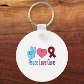 Peace Love Cure Sikkelcelanemie Awareness SCD Sleutelhanger (Voorkant)