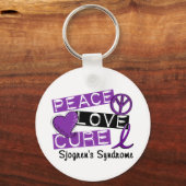 Peace Love Cure Sjogren's Syndrome Sleutelhanger (Voorkant)