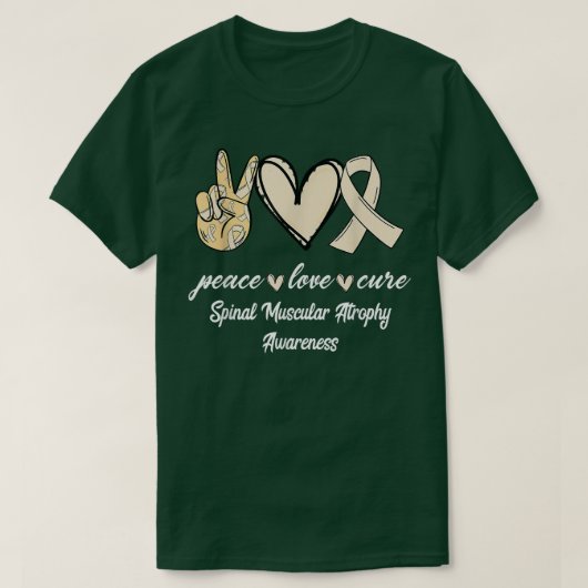 Peace Love Cure Spinal Muscular Atrophy Cream Awar T-shirt (Design voorkant)