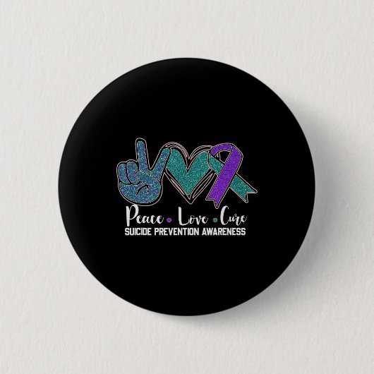 Peace Love Cure Suicide Prevention Awareness 1  Ronde Button 5,7 Cm (Voorkant)