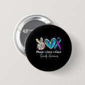Peace Love Cure Suicide Prevention Awareness Heart Ronde Button 5,7 Cm (Voorkant /achterkant)