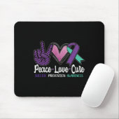 Peace Love Cure Suicide Prevention Awareness Muismat (Met muis)