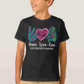 Peace Love Cure Suicide Prevention Awareness T-shirt (Voorkant)
