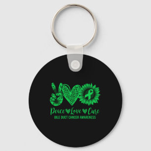 Peace Love Cure Sunflower Bile Duct Cancer Awarene Sleutelhanger