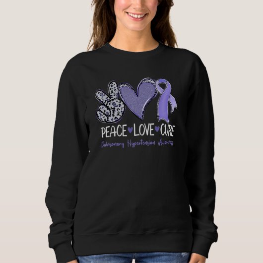 Peace Love Cure Sunflower Pulmonary Hypertension A Trui (Voorkant)