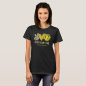 Peace Love Cure Sunflower Yellow Ribbon Sarcoma Aw T-shirt (Voorkant volledig)