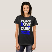 Peace Love Cure Support Alopecia Awareness Ribbon T-shirt (Voorkant volledig)