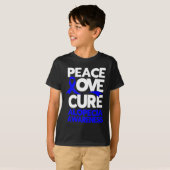 Peace Love Cure Support Alopecia Awareness Ribbon T-shirt (Voorkant volledig)
