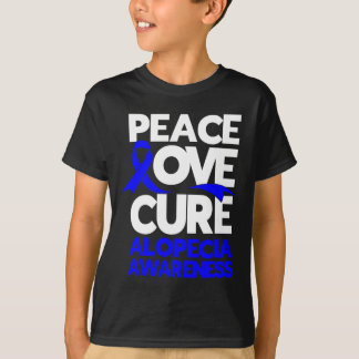 Peace Love Cure Support Alopecia Awareness Ribbon T-shirt
