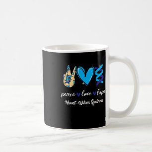 Peace Love Cure-syndroom van Mowat-Wilson Blauw li Koffiemok