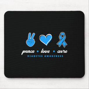 Peace Love Cure T1D Warrior Type One Diabetes Awar Muismat