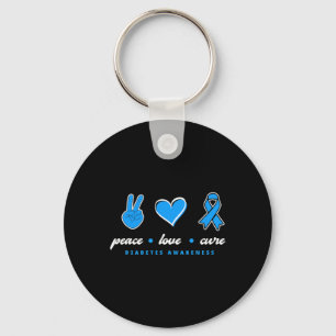 Peace Love Cure T1D Warrior Type One Diabetes Awar Sleutelhanger
