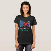 Peace Love Cure Thyroid Cancer Warrior T-shirt (Voorkant volledig)