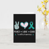 Peace Love Cure Tourette Syndrome Awareness Mannen Kaart (Gele Bloem)