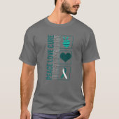Peace Love Cure Tourette Syndrome Awareness Ribbon T-shirt (Voorkant)