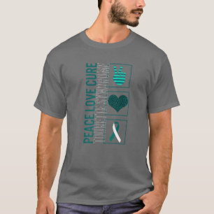 Peace Love Cure Tourette Syndrome Awareness Ribbon T-shirt