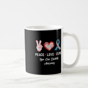 Peace Love Cure Type One Diabetes Awareness Mannen Koffiemok