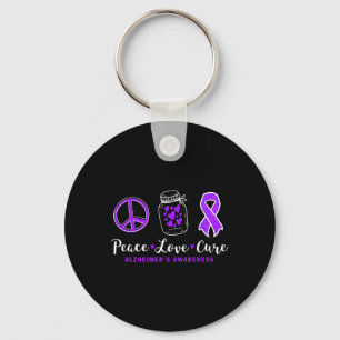 Peace Love Cure voor Heimerheimer's Warrior T-shir Sleutelhanger