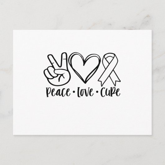 Peace Love Cure White Ribbon Aankondigingskaart (Voorkant)