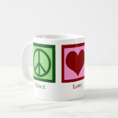 Peace Love Custom Business Logo Koffiemok (Voorkant links)