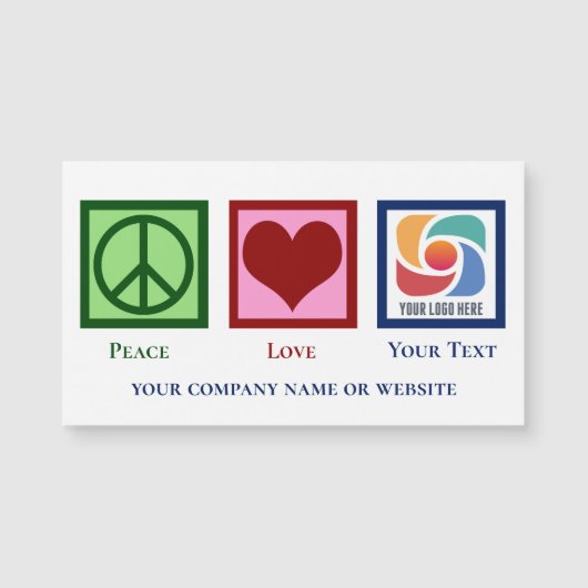 Peace Love Custom Business Logo Marketing Magnet (Voorkant)
