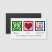 Peace Love Custom Business Logo Marketing Magnet (Voorkant / Achterkant)