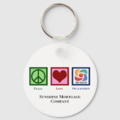 Peace Love Custom Business Logo Sleutelhanger (Voorkant)