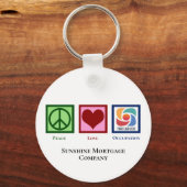 Peace Love Custom Business Logo Sleutelhanger (Voorkant)
