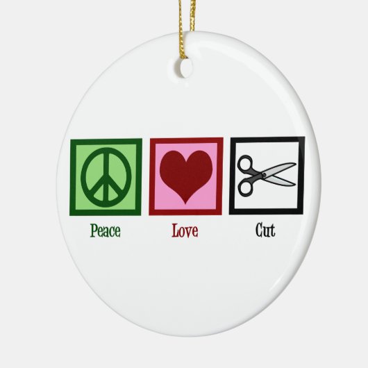 Peace Love Cut Keramisch Ornament (Links)