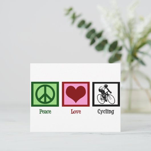 Peace Love Cycling Briefkaart (Staand voorkant)