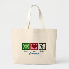 Peace Love Cycling Grote Tote Bag