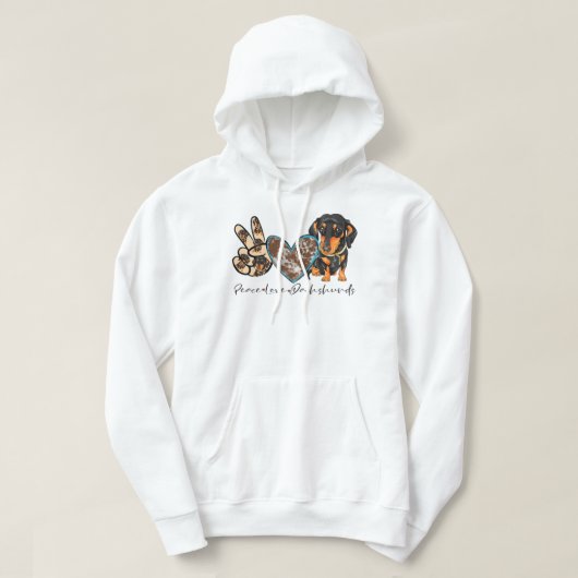 Peace Love Dachshund Dog Mom Dachshund Lovers Wien Hoodie (Design voorkant)