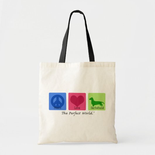 Peace Love Dachshund Tote Bag (Voorkant)