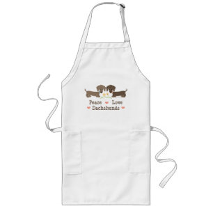 Peace Love Dachshunds Apron Lang Schort
