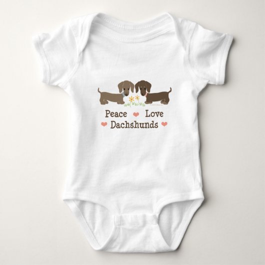 Peace Love Dachshunds Baby Bodysuit (Voorkant)