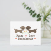 Peace Love Dachshunds Briefkaart (Staand voorkant)