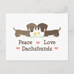 Peace Love Dachshunds Briefkaart
