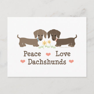 Peace Love Dachshunds Briefkaart