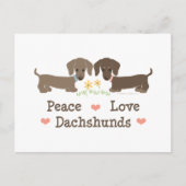 Peace Love Dachshunds Briefkaart (Voorkant)