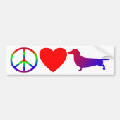 Peace Love Dachshunds Bumpersticker (Voorkant)