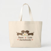 Peace Love Dachshunds Canvas tas (Voorkant)