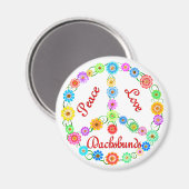 Peace Love Dachshunds Magneet (Voorkant / Achterkant)