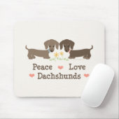 Peace Love Dachshunds Mousepad Muismat (Met muis)