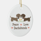 Peace Love Dachshunds Ornament (Rechts)