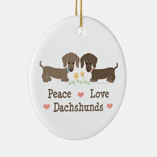 Peace Love Dachshunds Ornament (Rechts)