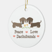 Peace Love Dachshunds Ornament (Links)