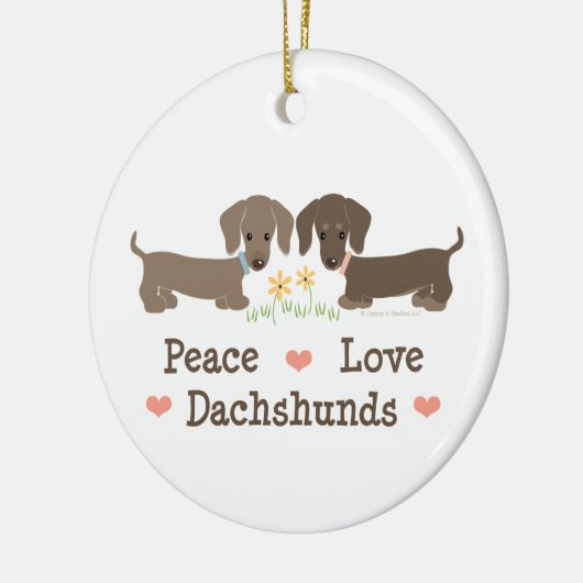 Peace Love Dachshunds Ornament (Links)