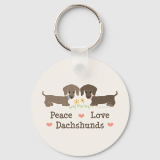 Peace Love Dachshunds Sleutelhanger