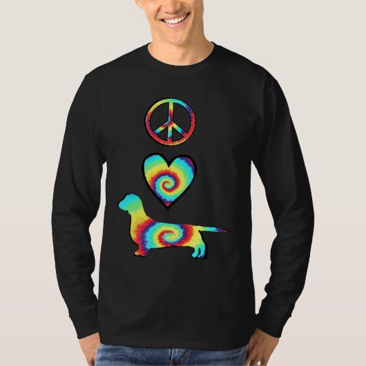 Peace Love Dachshunds T-shirt (Voorkant)