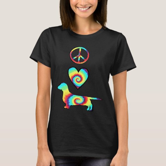 Peace Love Dachshunds T-shirt (Voorkant)